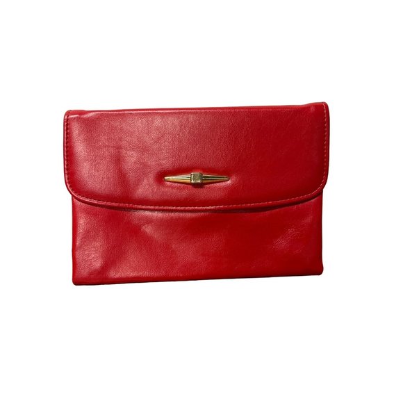 Vintage Red Envelope Clutch Bag Preloved Sustainable Handbag Gift - Picture 5 of 9